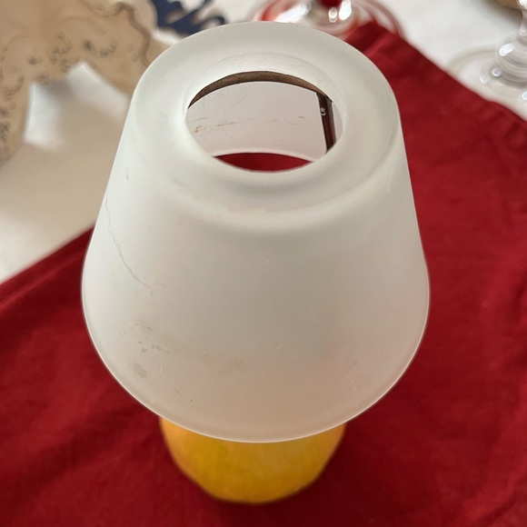 Pear candle holder with lamp shade. Really unique & lovely to match w/pair decor - Picture 7 of 8